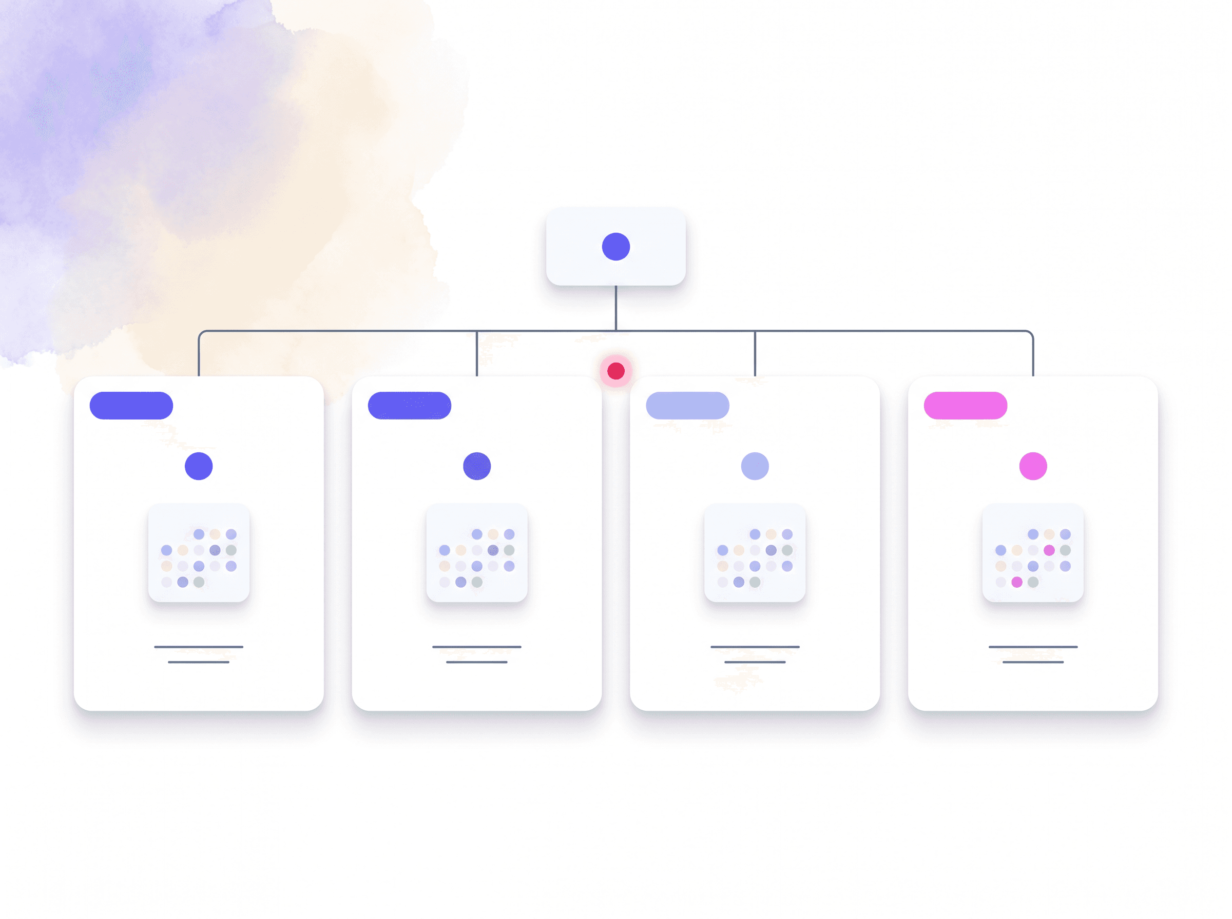 Vários workspaces de cliente lado a lado, cada um com voz, guidelines e calendário isolados